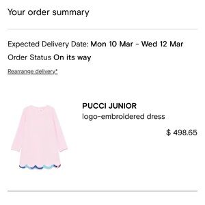 Emilio Pucci Pink Logo-Embroidered Kids Dress